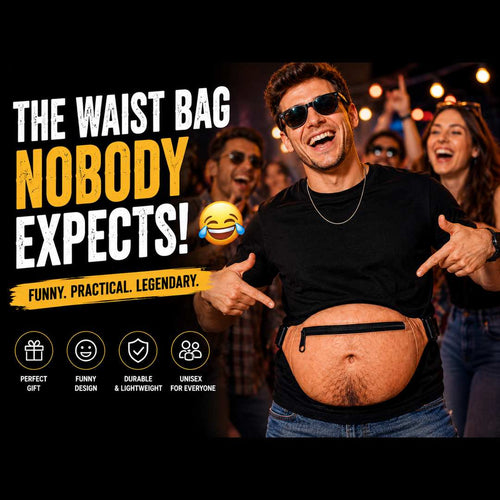 The Dad Bag beer belly waist pack being worn around the waist