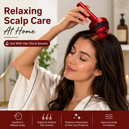 Red Light Scalp Massager Comb – Hair Growth Brush with Serum Applicator, Rechargeable for Men & Women