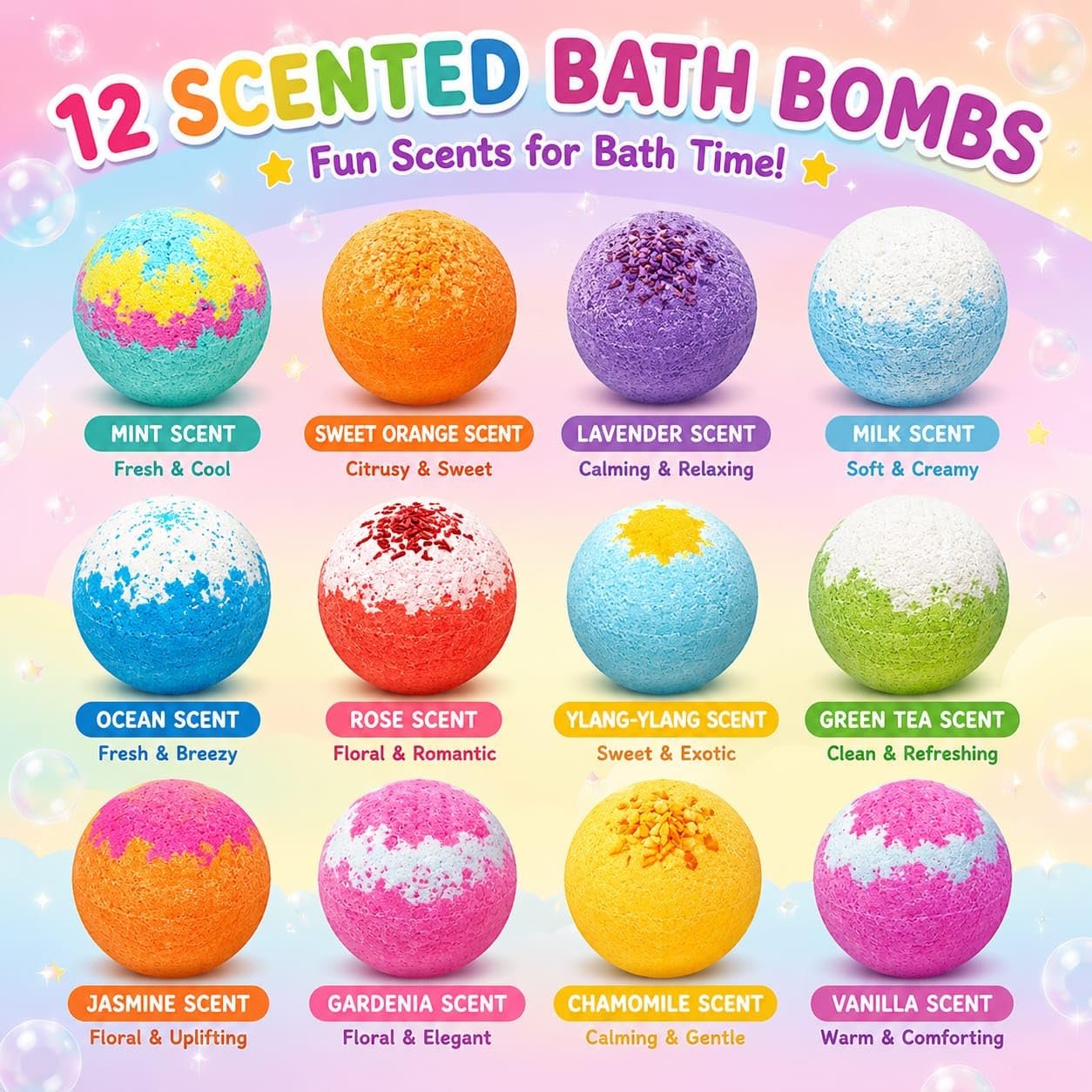 Kids Bath Bombs with Surprise Toys – 12 Pack Ocean Gift Set