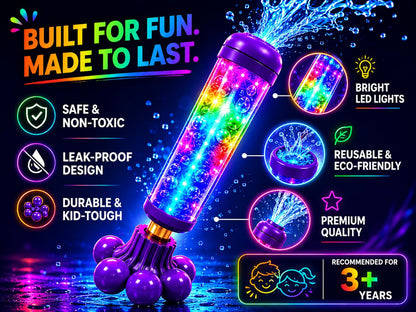 2-Pack LED Water Guns for Kids – Light Up Water Blasters for Summer Fun