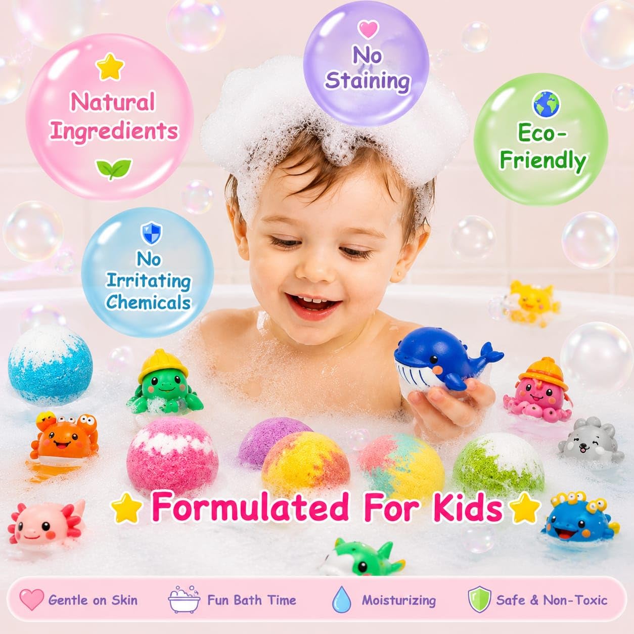 Kids Bath Bombs with Surprise Toys – 12 Pack Ocean Gift Set