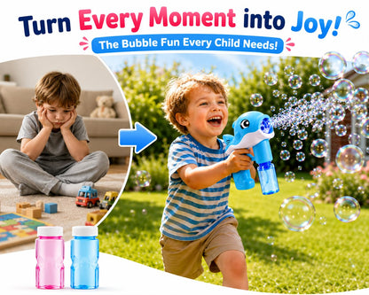 Whale Bubble Gun for Kids – Automatic Bubble Blaster with Lights & Music, Party & Outdoor Toy Gift