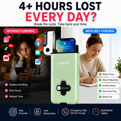 Phone Lock Box with Timer & Emergency Call Access – Digital Detox Safe (Green, Pink, Blue)