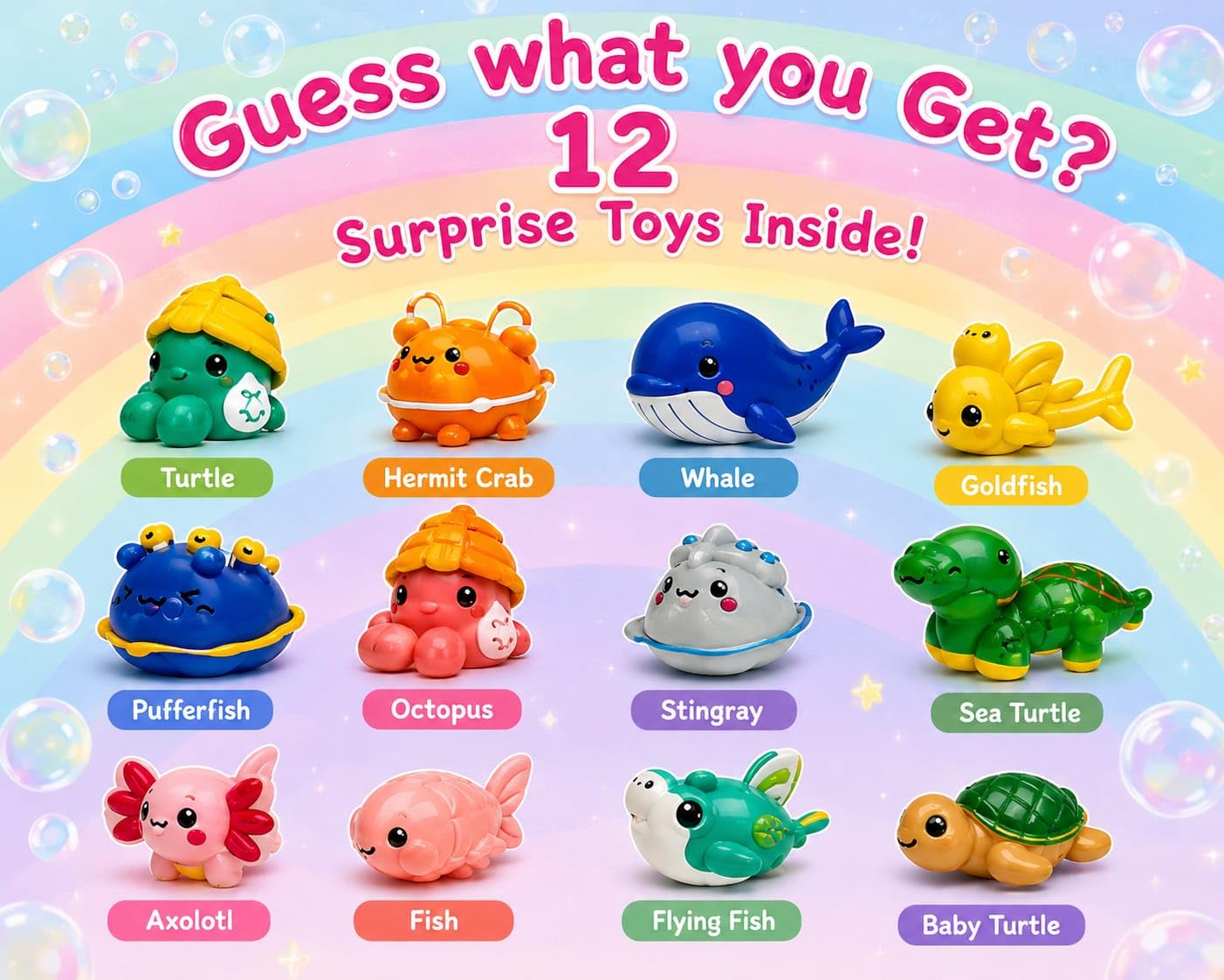Kids Bath Bombs with Surprise Toys – 12 Pack Ocean Gift Set