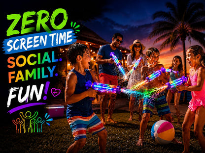 2-Pack LED Water Guns for Kids – Light Up Water Blasters for Summer Fun
