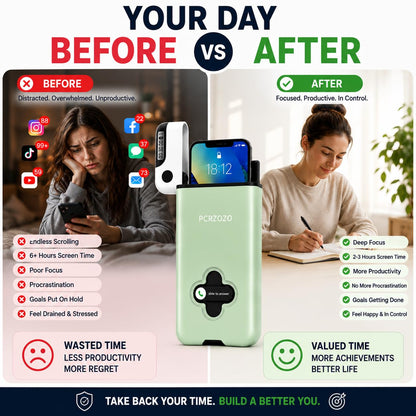 Phone Lock Box with Timer & Emergency Call Access – Digital Detox Safe (Green, Pink, Blue)