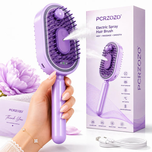 Electric Spray Hair Brush | Detangling & Scalp Massager – Rechargeable, Anti-Static