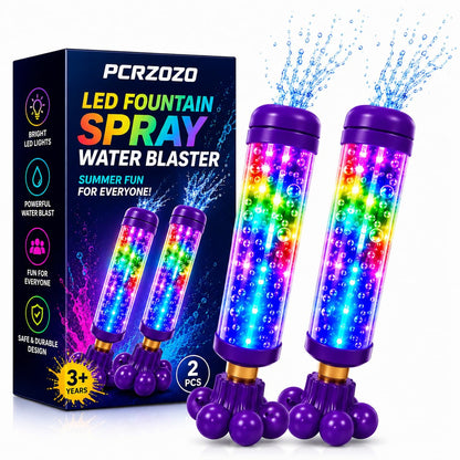2-Pack LED Water Guns for Kids – Light Up Water Blasters for Summer Fun