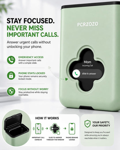 Phone Lock Box with Timer & Emergency Call Access – Digital Detox Safe (Green, Pink, Blue)