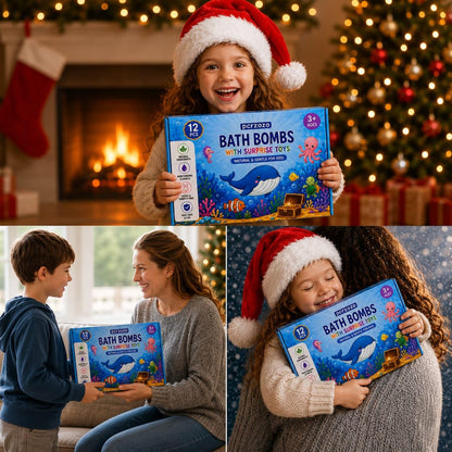 Kids Bath Bombs with Surprise Toys – 12 Pack Ocean Gift Set